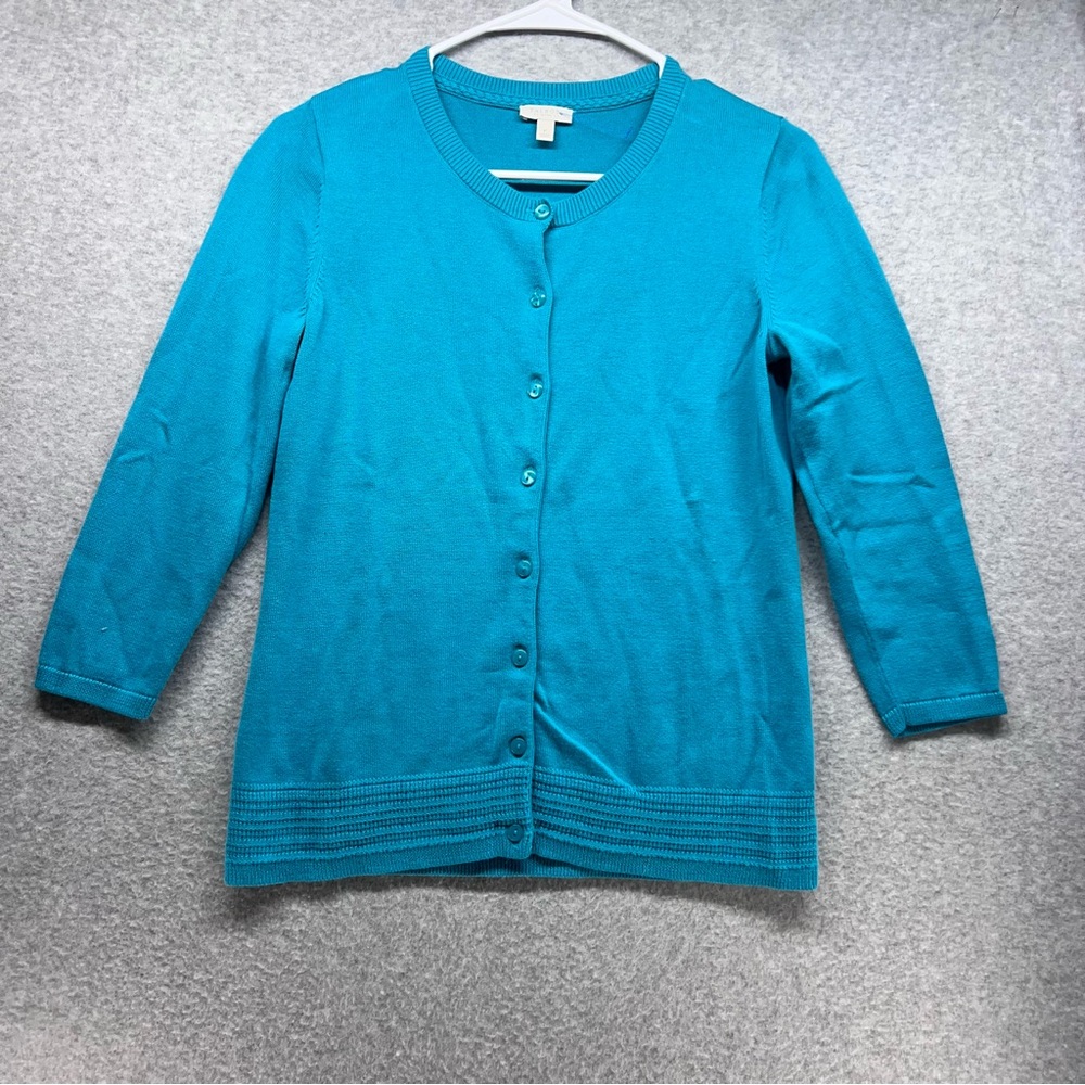 Talbots Bright Teal Button-Front Women's Cardigan